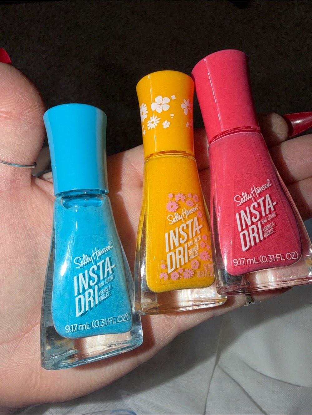 Sally Hansen Insta-Dri Nail Color Set Blue & Yellow & Pink